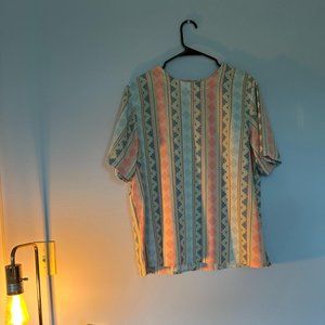 Alfred Dunner Pink/Blue Patterned Shirt